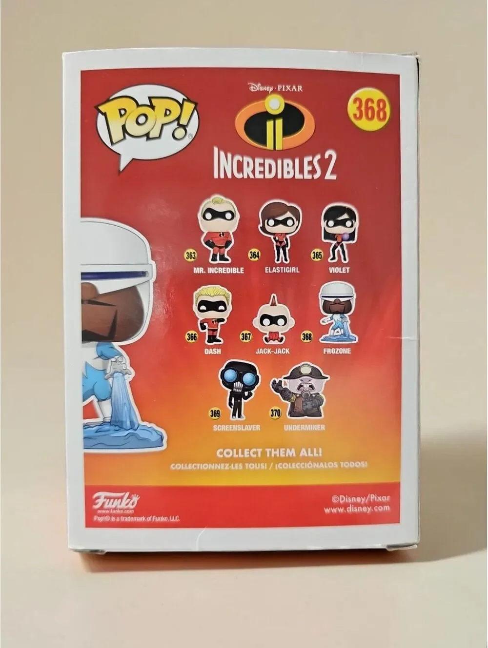 Funko Pop Incredibles 2 Frozone 368 Vinyl Figure Preowned Box & Figure Wear